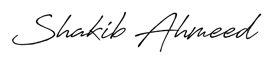 The Antro_Vectra_Bolder typeface gives name Shakib Ahmeed a refined look. Suitable for certificates, diplomas, and official verification. Shakib Ahmeed signature style 7 images and pictures png
