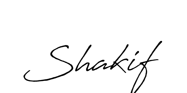 How to make Shakif name signature. Use Antro_Vectra_Bolder style for creating short signs online. This is the latest handwritten sign. Shakif signature style 7 images and pictures png