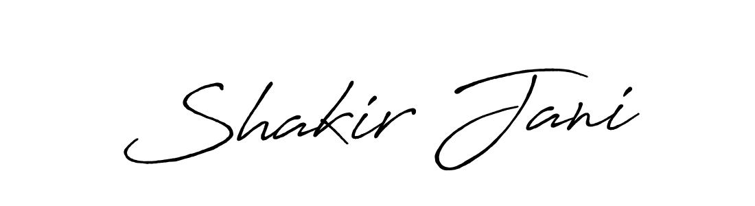 The best way (Antro_Vectra_Bolder) to make a short signature is to pick only two or three words in your name. The name Shakir Jani include a total of six letters. For converting this name. Shakir Jani signature style 7 images and pictures png