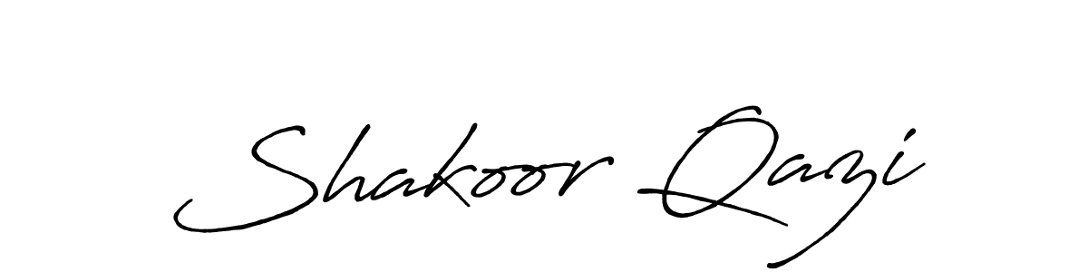 Make a beautiful signature design for name Shakoor Qazi. With this signature (Antro_Vectra_Bolder) style, you can create a handwritten signature for free. Shakoor Qazi signature style 7 images and pictures png