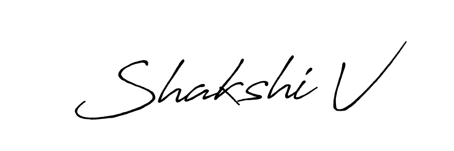 How to make Shakshi V name signature. Use Antro_Vectra_Bolder style for creating short signs online. This is the latest handwritten sign. Shakshi V signature style 7 images and pictures png