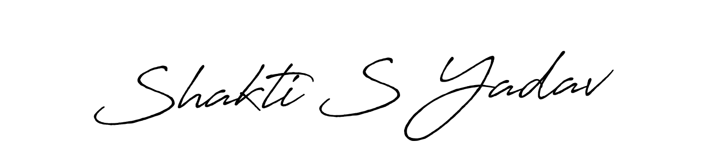 How to make Shakti S Yadav name signature. Use Antro_Vectra_Bolder style for creating short signs online. This is the latest handwritten sign. Shakti S Yadav signature style 7 images and pictures png