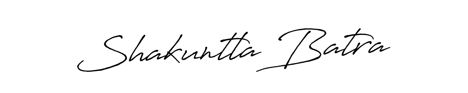 Create a beautiful signature design for name Shakuntla Batra. With this signature (Antro_Vectra_Bolder) fonts, you can make a handwritten signature for free. Shakuntla Batra signature style 7 images and pictures png