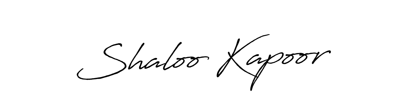 Make a beautiful signature design for name Shaloo Kapoor. With this signature (Antro_Vectra_Bolder) style, you can create a handwritten signature for free. Shaloo Kapoor signature style 7 images and pictures png