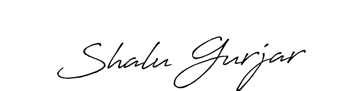 How to make Shalu Gurjar signature? Antro_Vectra_Bolder is a professional autograph style. Create handwritten signature for Shalu Gurjar name. Shalu Gurjar signature style 7 images and pictures png