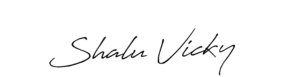 How to make Shalu Vicky signature? Antro_Vectra_Bolder is a professional autograph style. Create handwritten signature for Shalu Vicky name. Shalu Vicky signature style 7 images and pictures png