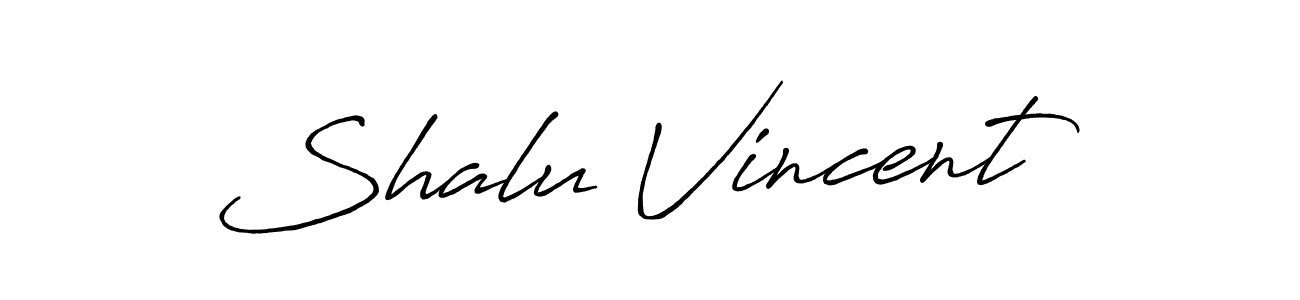 Make a beautiful signature design for name Shalu Vincent. With this signature (Antro_Vectra_Bolder) style, you can create a handwritten signature for free. Shalu Vincent signature style 7 images and pictures png