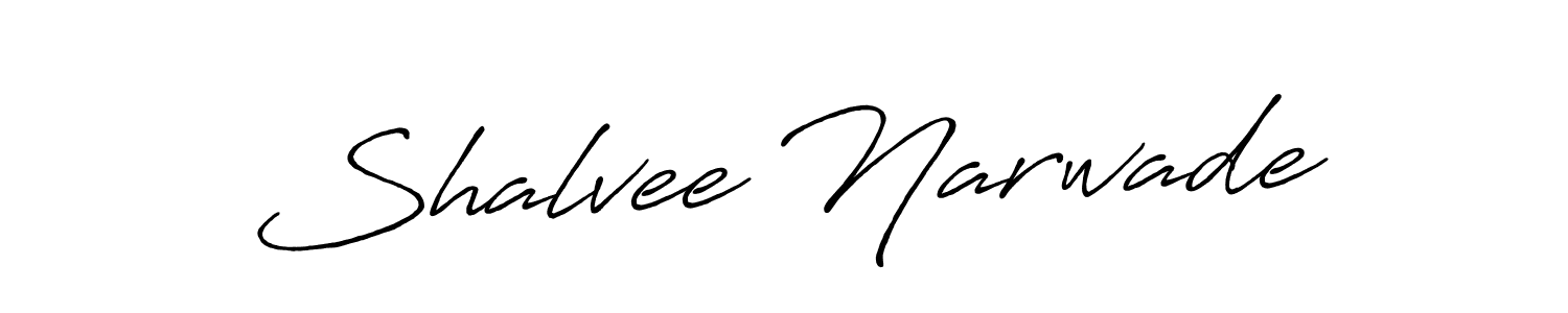 How to make Shalvee Narwade name signature. Use Antro_Vectra_Bolder style for creating short signs online. This is the latest handwritten sign. Shalvee Narwade signature style 7 images and pictures png
