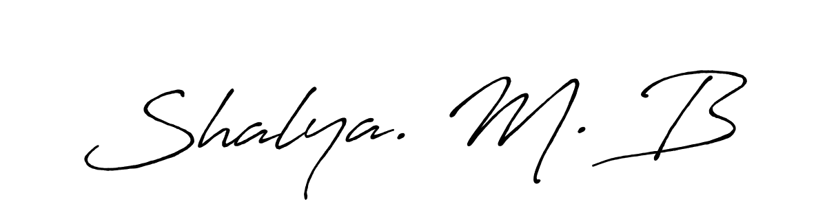 The best way (Antro_Vectra_Bolder) to make a short signature is to pick only two or three words in your name. The name Shalya. M. B include a total of six letters. For converting this name. Shalya. M. B signature style 7 images and pictures png