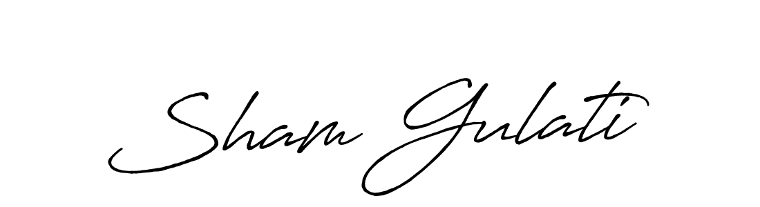 Make a short Sham Gulati signature style. Manage your documents anywhere anytime using Antro_Vectra_Bolder. Create and add eSignatures, submit forms, share and send files easily. Sham Gulati signature style 7 images and pictures png