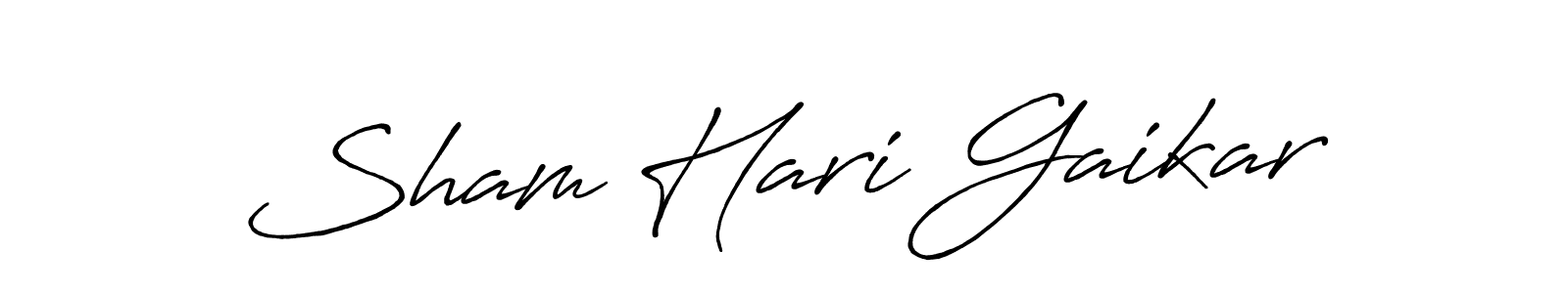 How to make Sham Hari Gaikar name signature. Use Antro_Vectra_Bolder style for creating short signs online. This is the latest handwritten sign. Sham Hari Gaikar signature style 7 images and pictures png