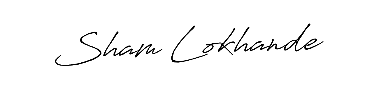 if you are searching for the best signature style for your name Sham Lokhande. so please give up your signature search. here we have designed multiple signature styles  using Antro_Vectra_Bolder. Sham Lokhande signature style 7 images and pictures png