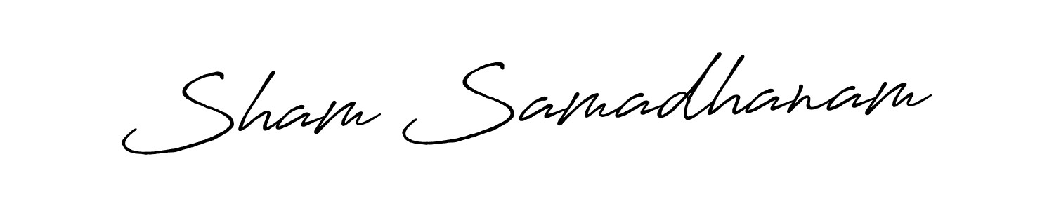 Similarly Antro_Vectra_Bolder is the best handwritten signature design. Signature creator online .You can use it as an online autograph creator for name Sham Samadhanam. Sham Samadhanam signature style 7 images and pictures png