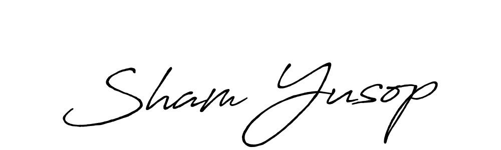 How to make Sham Yusop name signature. Use Antro_Vectra_Bolder style for creating short signs online. This is the latest handwritten sign. Sham Yusop signature style 7 images and pictures png