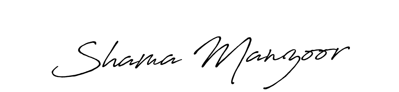 You can use this online signature creator to create a handwritten signature for the name Shama Manzoor. This is the best online autograph maker. Shama Manzoor signature style 7 images and pictures png