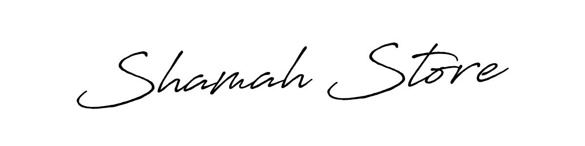 Make a beautiful signature design for name Shamah Store. With this signature (Antro_Vectra_Bolder) style, you can create a handwritten signature for free. Shamah Store signature style 7 images and pictures png