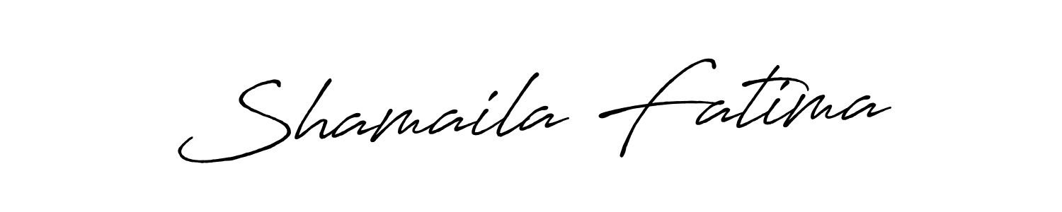 Design your own signature with our free online signature maker. With this signature software, you can create a handwritten (Antro_Vectra_Bolder) signature for name Shamaila Fatima. Shamaila Fatima signature style 7 images and pictures png