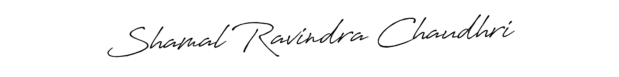 Antro_Vectra_Bolder is a professional signature style that is perfect for those who want to add a touch of class to their signature. It is also a great choice for those who want to make their signature more unique. Get Shamal Ravindra Chaudhri name to fancy signature for free. Shamal Ravindra Chaudhri signature style 7 images and pictures png