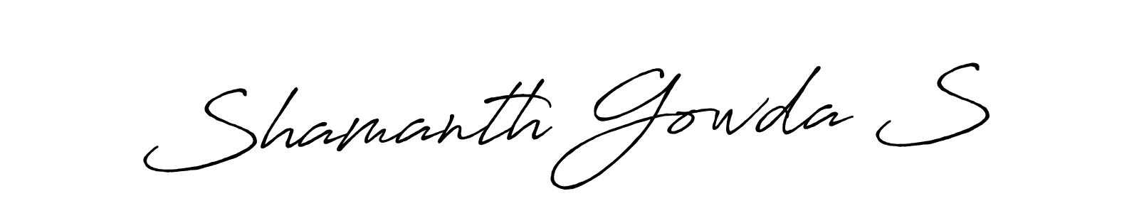 How to make Shamanth Gowda S signature? Antro_Vectra_Bolder is a professional autograph style. Create handwritten signature for Shamanth Gowda S name. Shamanth Gowda S signature style 7 images and pictures png