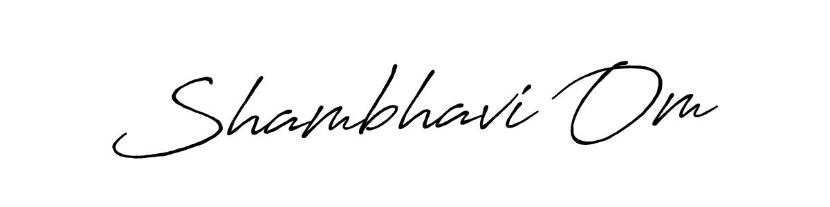 You should practise on your own different ways (Antro_Vectra_Bolder) to write your name (Shambhavi Om) in signature. don't let someone else do it for you. Shambhavi Om signature style 7 images and pictures png