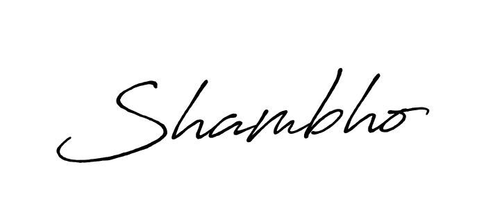 Use a signature maker to create a handwritten signature online. With this signature software, you can design (Antro_Vectra_Bolder) your own signature for name Shambho. Shambho signature style 7 images and pictures png