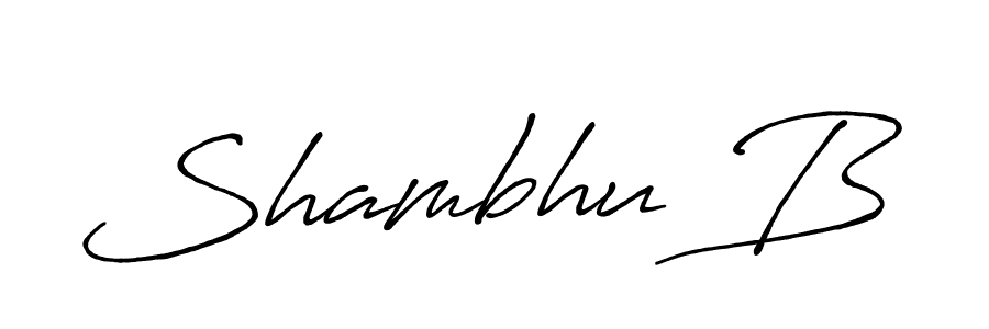How to make Shambhu B signature? Antro_Vectra_Bolder is a professional autograph style. Create handwritten signature for Shambhu B name. Shambhu B signature style 7 images and pictures png