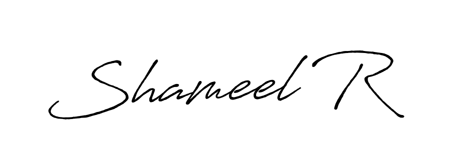 Use a signature maker to create a handwritten signature online. With this signature software, you can design (Antro_Vectra_Bolder) your own signature for name Shameel R. Shameel R signature style 7 images and pictures png