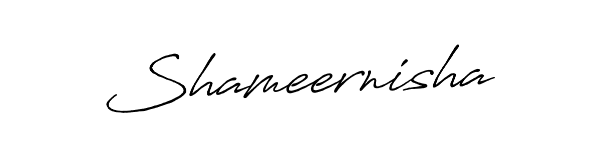 Use a signature maker to create a handwritten signature online. With this signature software, you can design (Antro_Vectra_Bolder) your own signature for name Shameernisha. Shameernisha signature style 7 images and pictures png
