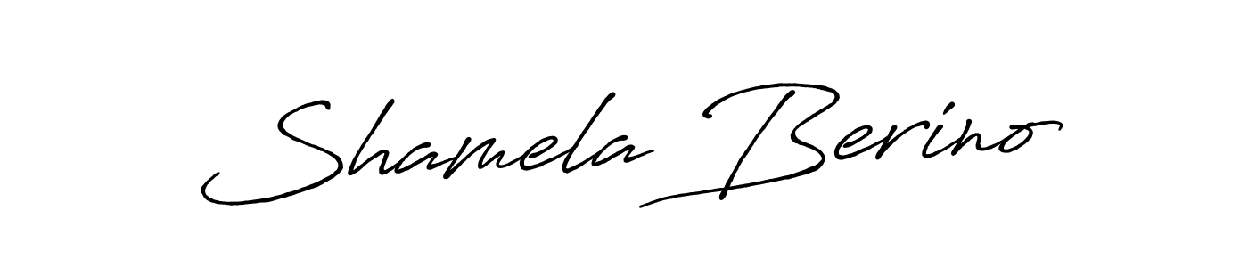 Shamela Berino stylish signature style. Best Handwritten Sign (Antro_Vectra_Bolder) for my name. Handwritten Signature Collection Ideas for my name Shamela Berino. Shamela Berino signature style 7 images and pictures png