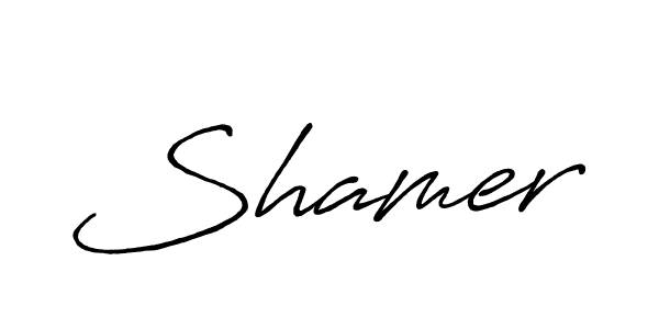Make a beautiful signature design for name Shamer. With this signature (Antro_Vectra_Bolder) style, you can create a handwritten signature for free. Shamer signature style 7 images and pictures png