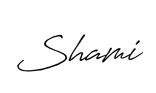 Create a beautiful signature design for name Shami. With this signature (Antro_Vectra_Bolder) fonts, you can make a handwritten signature for free. Shami signature style 7 images and pictures png