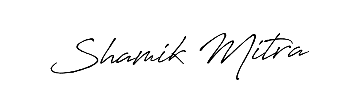 Make a beautiful signature design for name Shamik Mitra. With this signature (Antro_Vectra_Bolder) style, you can create a handwritten signature for free. Shamik Mitra signature style 7 images and pictures png