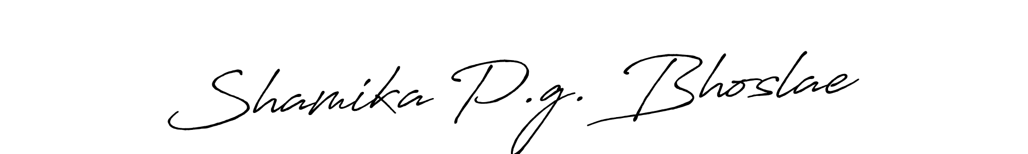 Once you've used our free online signature maker to create your best signature Antro_Vectra_Bolder style, it's time to enjoy all of the benefits that Shamika P.g. Bhoslae name signing documents. Shamika P.g. Bhoslae signature style 7 images and pictures png