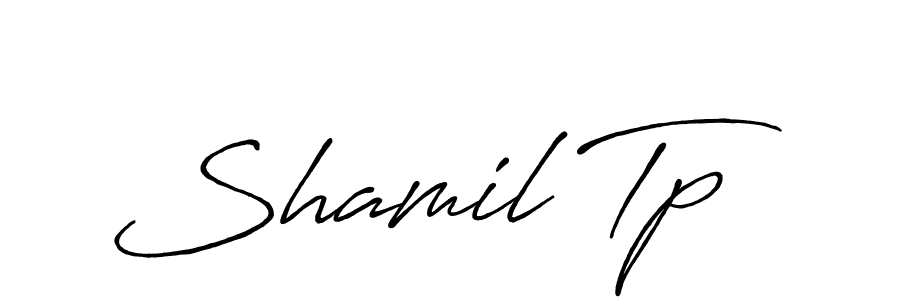 Create a beautiful signature design for name Shamil Tp. With this signature (Antro_Vectra_Bolder) fonts, you can make a handwritten signature for free. Shamil Tp signature style 7 images and pictures png