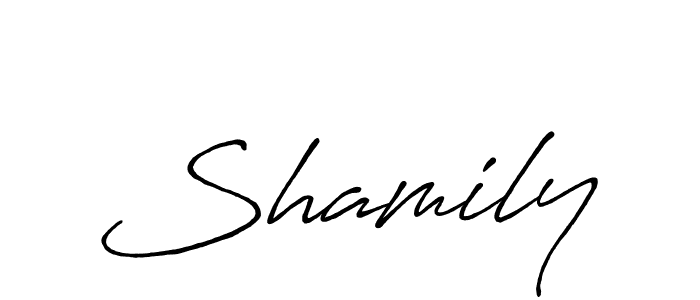 Create a beautiful signature design for name Shamily. With this signature (Antro_Vectra_Bolder) fonts, you can make a handwritten signature for free. Shamily signature style 7 images and pictures png
