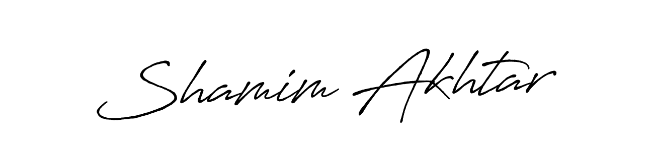 Make a beautiful signature design for name Shamim Akhtar. With this signature (Antro_Vectra_Bolder) style, you can create a handwritten signature for free. Shamim Akhtar signature style 7 images and pictures png