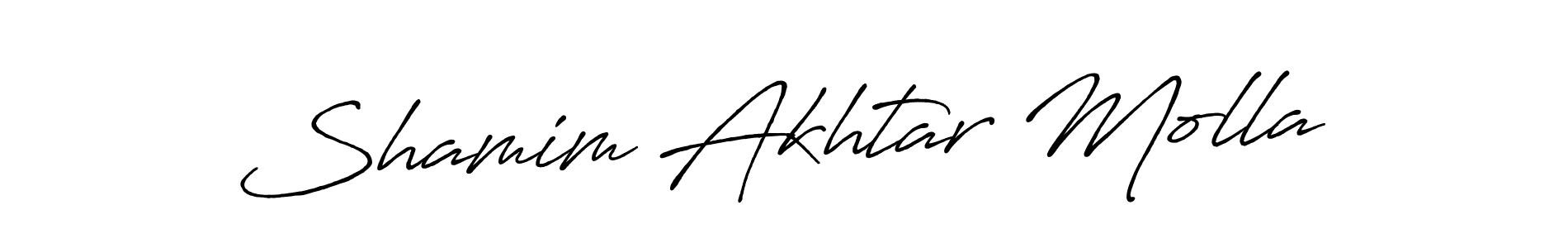 Make a beautiful signature design for name Shamim Akhtar Molla. With this signature (Antro_Vectra_Bolder) style, you can create a handwritten signature for free. Shamim Akhtar Molla signature style 7 images and pictures png