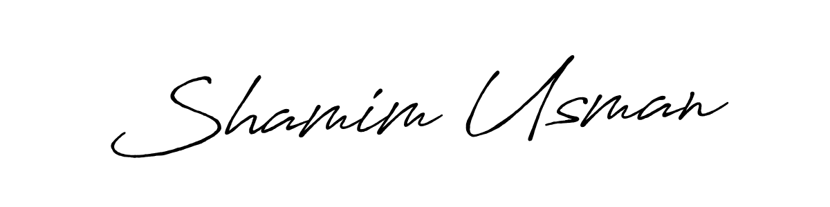 Use a signature maker to create a handwritten signature online. With this signature software, you can design (Antro_Vectra_Bolder) your own signature for name Shamim Usman. Shamim Usman signature style 7 images and pictures png