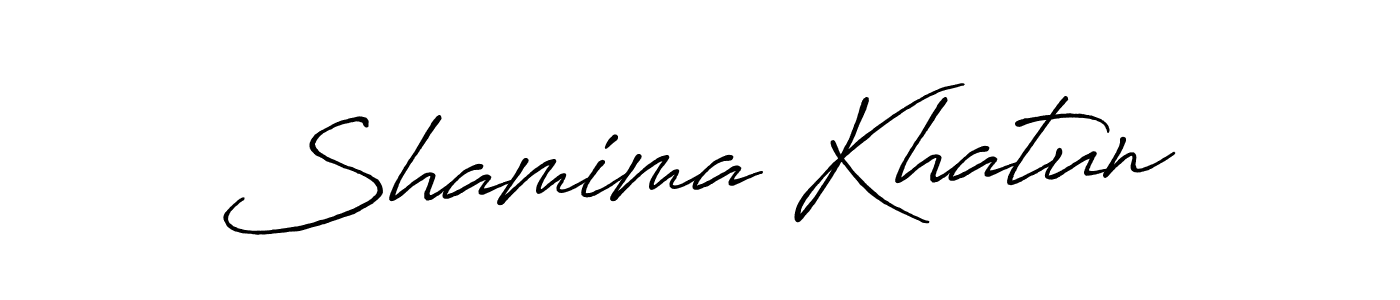 Create a beautiful signature design for name Shamima Khatun. With this signature (Antro_Vectra_Bolder) fonts, you can make a handwritten signature for free. Shamima Khatun signature style 7 images and pictures png