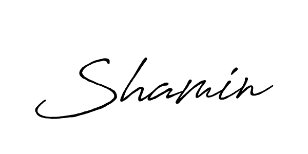 Make a beautiful signature design for name Shamin. With this signature (Antro_Vectra_Bolder) style, you can create a handwritten signature for free. Shamin signature style 7 images and pictures png