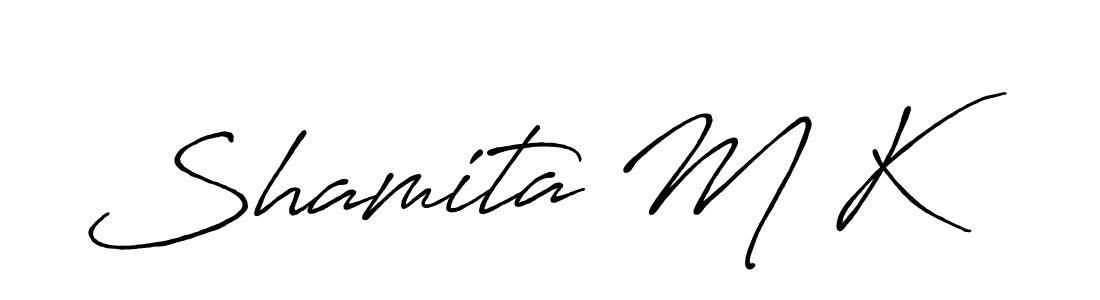 Make a beautiful signature design for name Shamita M K. Use this online signature maker to create a handwritten signature for free. Shamita M K signature style 7 images and pictures png