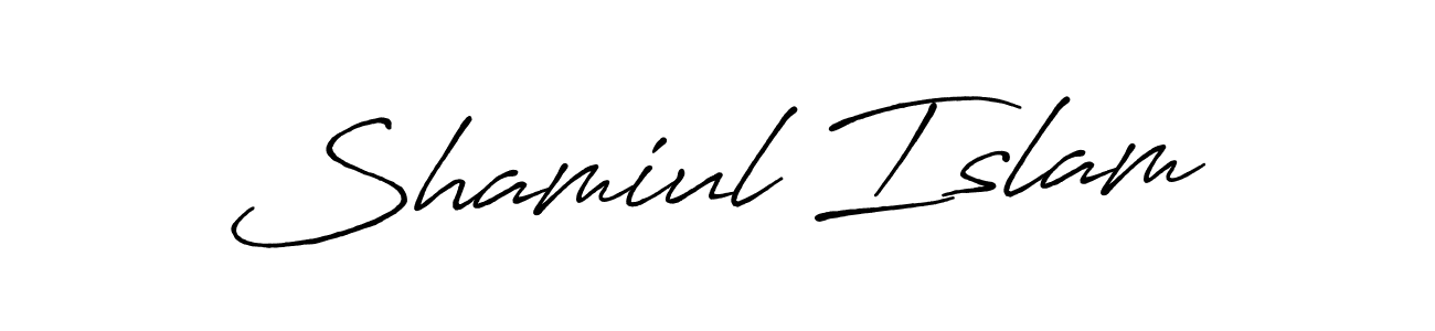 Create a beautiful signature design for name Shamiul Islam. With this signature (Antro_Vectra_Bolder) fonts, you can make a handwritten signature for free. Shamiul Islam signature style 7 images and pictures png