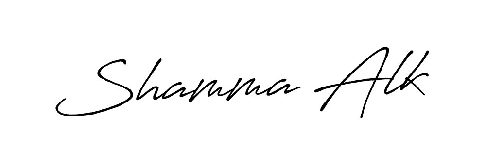 Design your own signature with our free online signature maker. With this signature software, you can create a handwritten (Antro_Vectra_Bolder) signature for name Shamma Alk. Shamma Alk signature style 7 images and pictures png