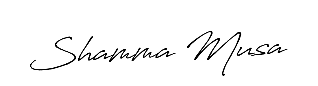 Make a beautiful signature design for name Shamma Musa. With this signature (Antro_Vectra_Bolder) style, you can create a handwritten signature for free. Shamma Musa signature style 7 images and pictures png