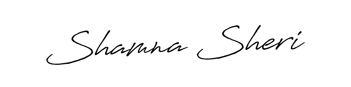 How to make Shamna Sheri name signature. Use Antro_Vectra_Bolder style for creating short signs online. This is the latest handwritten sign. Shamna Sheri signature style 7 images and pictures png