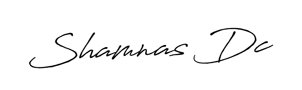 Make a beautiful signature design for name Shamnas Dc. With this signature (Antro_Vectra_Bolder) style, you can create a handwritten signature for free. Shamnas Dc signature style 7 images and pictures png