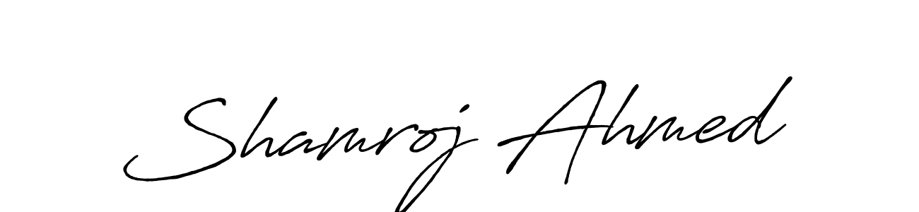 You can use this online signature creator to create a handwritten signature for the name Shamroj Ahmed. This is the best online autograph maker. Shamroj Ahmed signature style 7 images and pictures png
