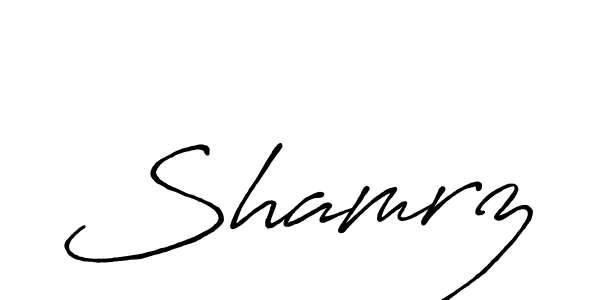 Use a signature maker to create a handwritten signature online. With this signature software, you can design (Antro_Vectra_Bolder) your own signature for name Shamrz. Shamrz signature style 7 images and pictures png