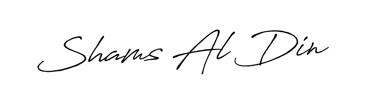 Make a beautiful signature design for name Shams Al Din. With this signature (Antro_Vectra_Bolder) style, you can create a handwritten signature for free. Shams Al Din signature style 7 images and pictures png