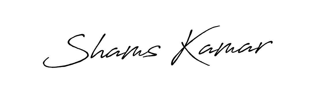 How to make Shams Kamar name signature. Use Antro_Vectra_Bolder style for creating short signs online. This is the latest handwritten sign. Shams Kamar signature style 7 images and pictures png